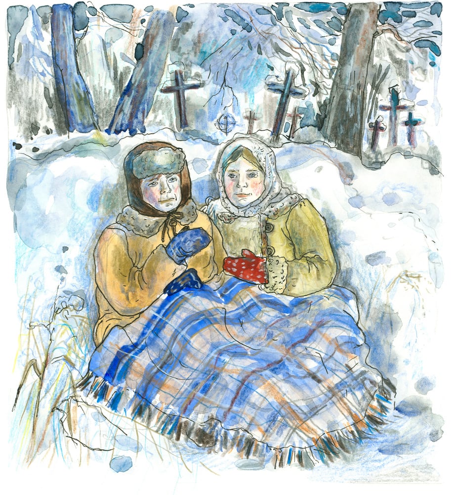 „Kui Arno isaga koolimajja jõudis...” / koostajad M. Müürsepp ja A. Kalavus, 2007, segatehnika (akvarell, pliiats)